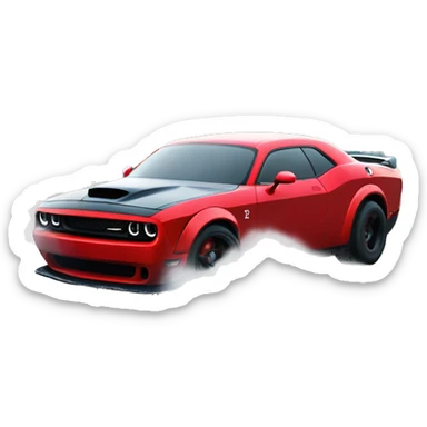 A dodge hellcat set doing drifts sticker