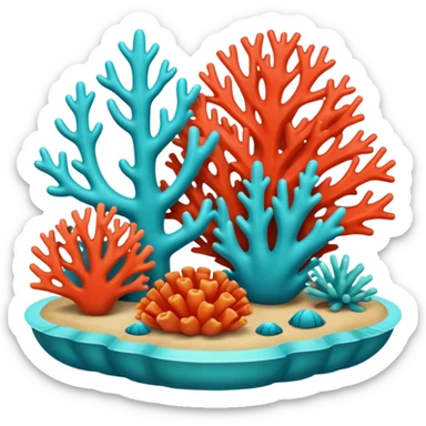 Coral cyan sticker