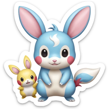 Tropical Exotic Colorful Minccino-Pachirisu-Emolga-fusion  sticker