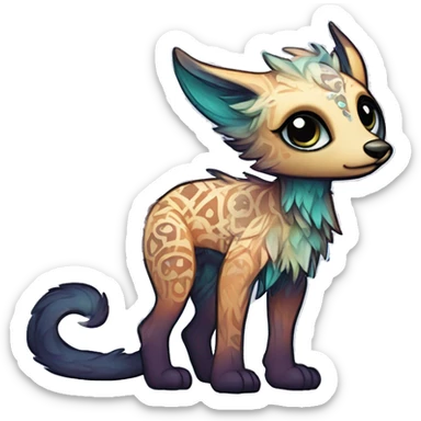 cute Kawaii edgy ethereal shy epic fantasy animal fursona Fionbri creature by griffsnuff & LiLaiRa & Falvie with exotic colors with intricate patterns full body sticker