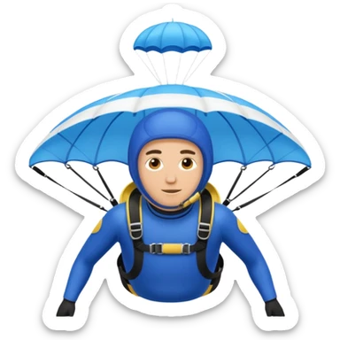 diver with parachute open sticker