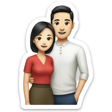Vietnamese and korean international couple sticker