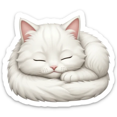 Cute white cat sleeping sticker