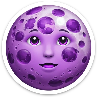 purple full moon sticker