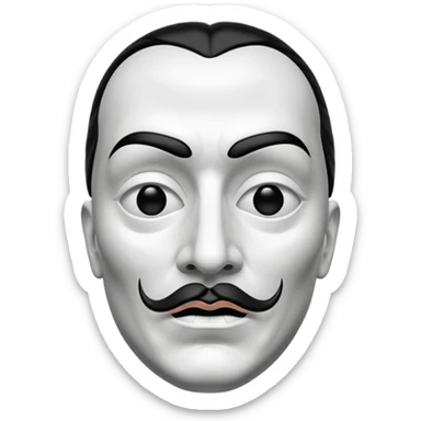 Money Heist, Dali mask (black-white), realistic sticker