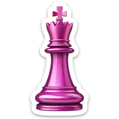 pink glitter chess piece rook sticker