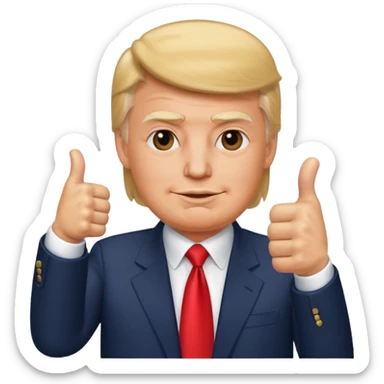 Trump giving a thumbs up sticker