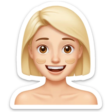 Funny face with uneven skin tone patches reacting to skincare products sticker