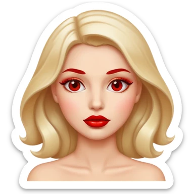 Woman tongue red shiny glossy lips sticker