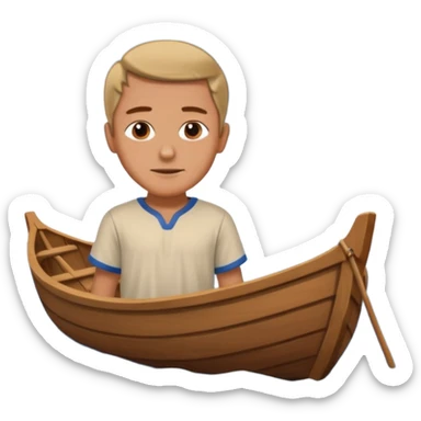 in medieval period  a man in a Boat sticker