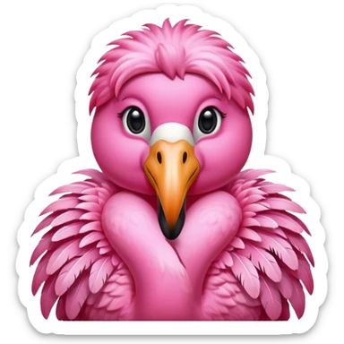 flamingo with shirt sticker
