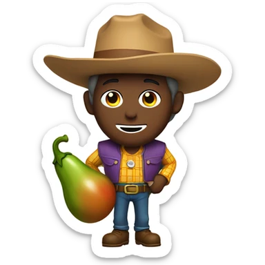 Woody with a eggplant sticker