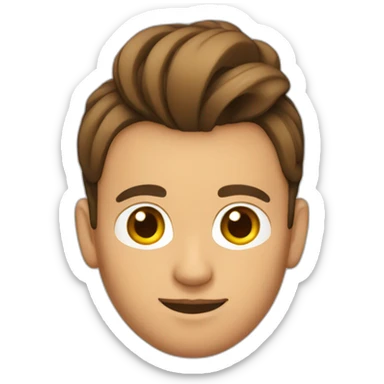 Homme brun avec un chignon sticker