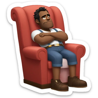 Wreck it Ralph taking a nap in a chair sticker