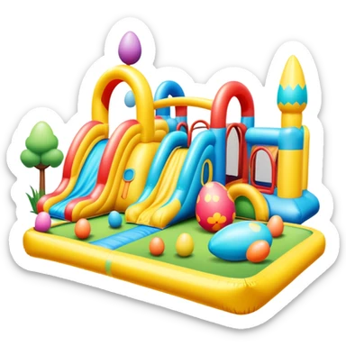 an easter rainbow bouncy play park landscape  sticker
