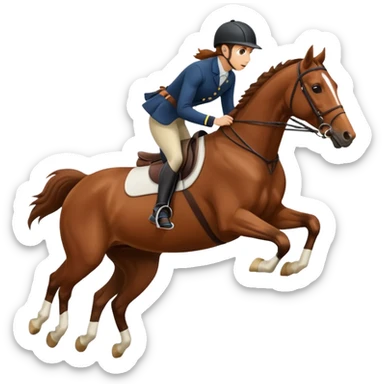 Horse jumping with rider sticker