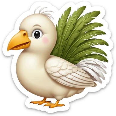 genera un emoji de una paloma comiendo migajas de pan sticker