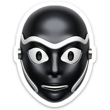 Black latex gimp mask white edge sticker