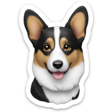 Black and white corgi cardigan  sticker