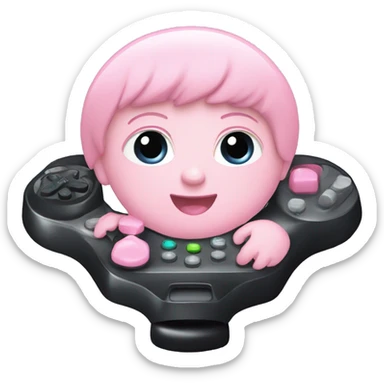 Joystick with a baby pink Now sticker