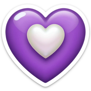 purple heart with a pearl finish sticker