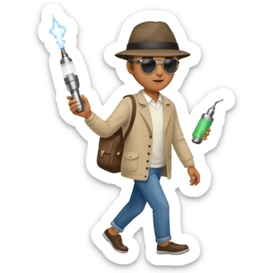 man crossing with atomizer sticker