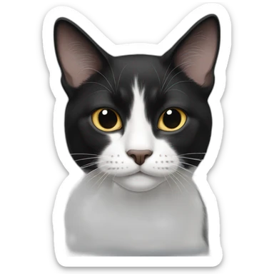 a Norwegian black and white cat sticker
