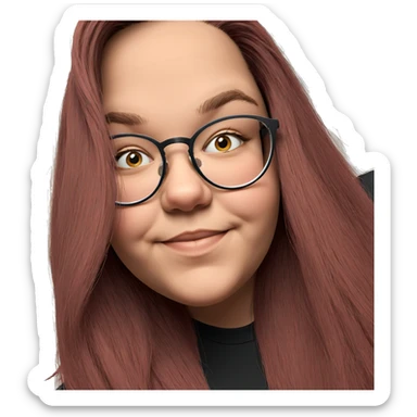 smiling girl with glasses sticker