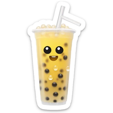 Yellow boba tea sticker