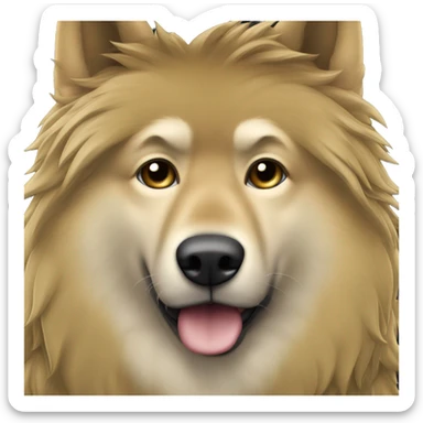 homem  olho  dourado  de  terno  cabelo    curto  e  castanho com  um  lobo sticker