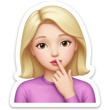 kissing a hand sticker