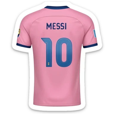 create an emoji of a pink football shirt that has MESSI 10 written on the back of it sticker