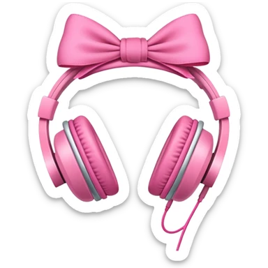 Headphones with bows on both sides  sticker
