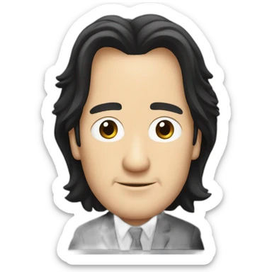 black hair alan rickman cartoon wearing suit sticker