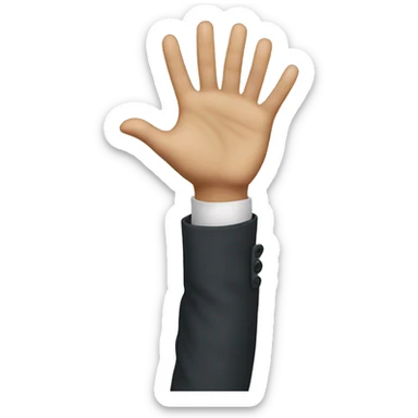 Someone putting their hand up and running facing a straight direction  sticker