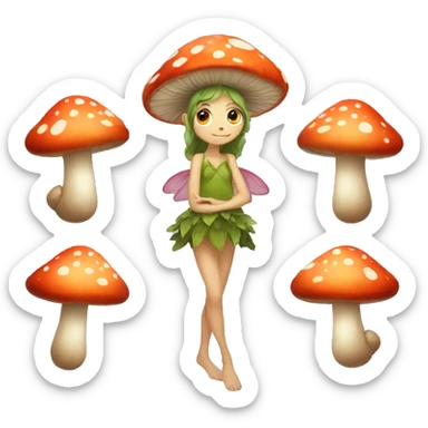 Mushroom fairy sticker