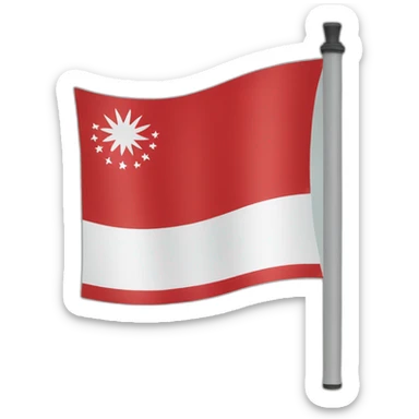 Indonesian flag with pole sticker