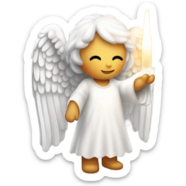 White angel wings, candle burning sticker