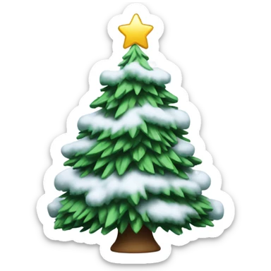 A Christmas tree with snow  sticker