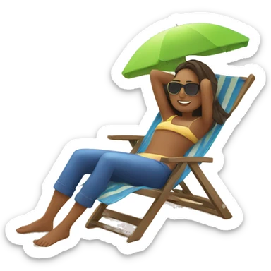 relaxingn on beach sticker
