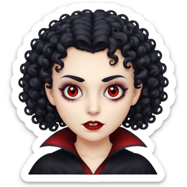 curly vampire with head optical sticker