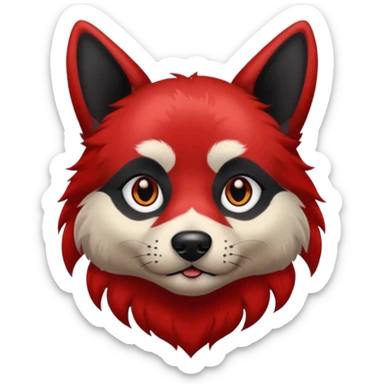 dog with very black tattoed face and red hair sticker