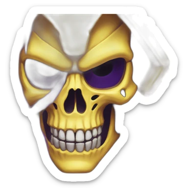 skeletor yellow and purple sticker