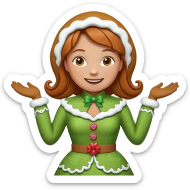 shrug woman gingerbread sticker
