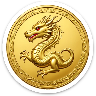 coin with dragon on it sticker