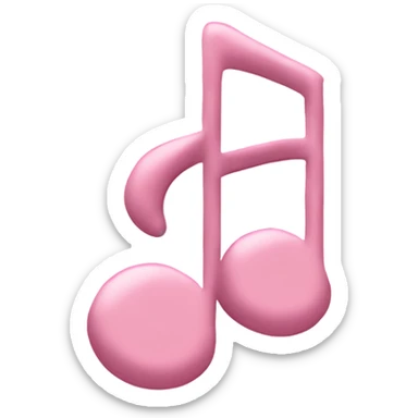 Pale pink music note with pale pink heart  sticker