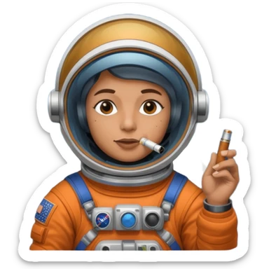 Astronaut raider smoking a blunt sticker