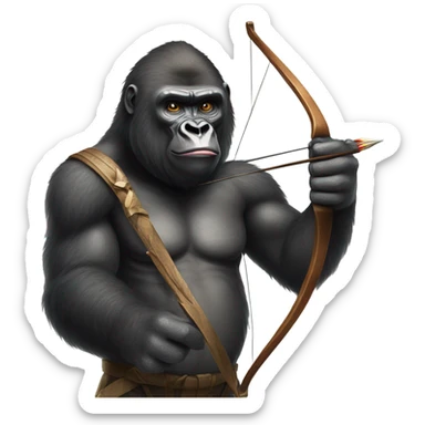 Gorilla with a bow  sticker