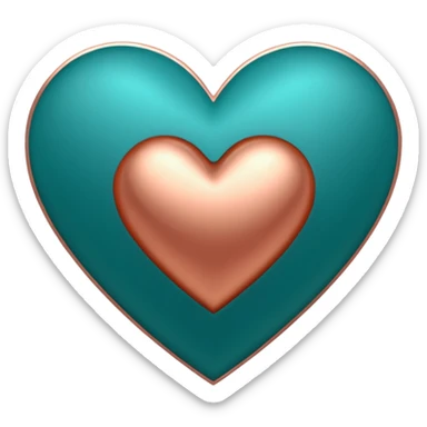 A teal, burnt orang, and rose gold heart, please.  sticker