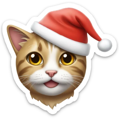 Cat wearing a Santa hat  sticker